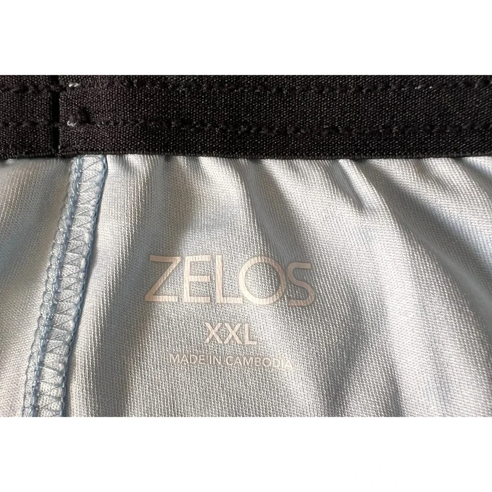 Zelos Mens XXL Blue Digital Camo Athletic Shorts Gym Training Drawstring 1598